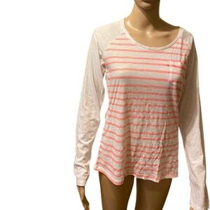 Columbia Striped Long‎ Sleeve T Shirt Top with Pocket Casual Everyday